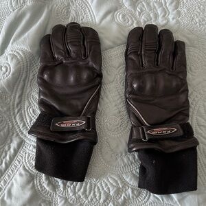 Brown Leather Motorcycle Gloves